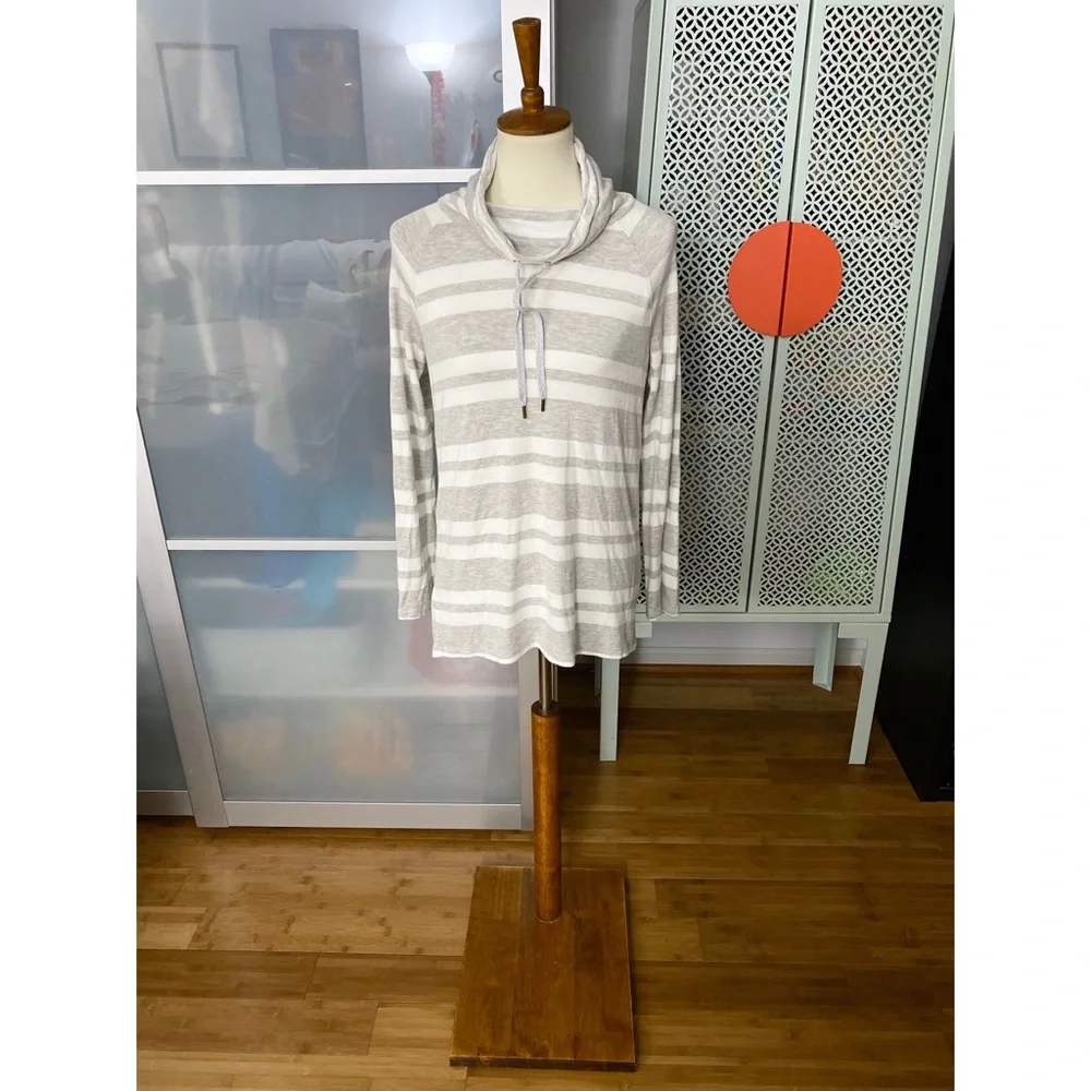 Lou & Grey Striped Cowl Neck Tunic Sweater - Picture 1 of 5